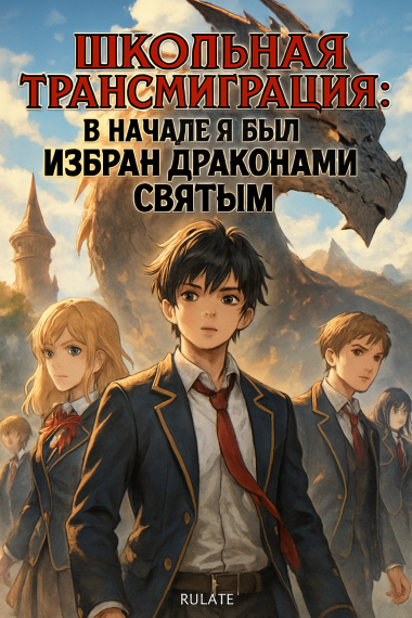 Школьная трансмиграция: В начале я был избран драконами Святым - обложка ранобэ читать онлайн