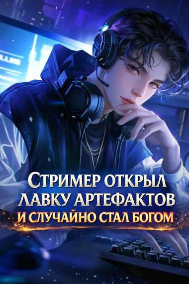 Стример открыл лавку артефактов и случайно стал богом - обложка ранобэ читать онлайн