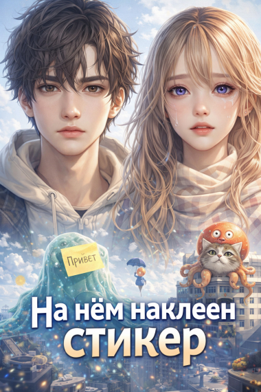На нём наклеен стикер - обложка ранобэ читать онлайн