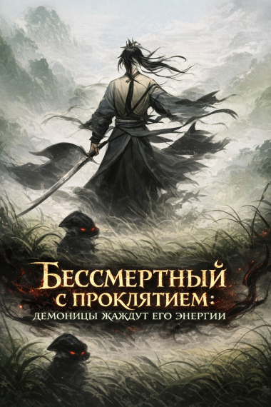 Бессмертный с проклятием: демоницы жаждут его энергии - обложка ранобэ читать онлайн